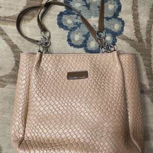 New York & Company Tan Woven Shoulder Bag